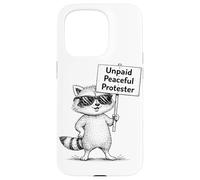 Carcasa para iPhone 15 Pro Manifestante pacífico no remunerado Humor Mapache Divertido