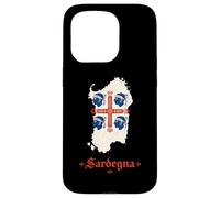 Carcasa para iPhone 15 Pro Mapa de Cerdeña Cuatro Moros Cerdeña Italia Orgullo Diseño