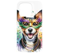 Carcasa para iPhone 15 Pro Mardi Gras Teddy Roosevelt Terrier Perro