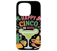 Carcasa para iPhone 15 Pro Margarita Cactus Taco Fiesta Happy Cinco De Mayo Celebración