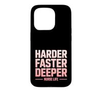 Carcasa para iPhone 15 Pro Más difícil más rápido Vida de Enfermera más Profunda RCP Humor