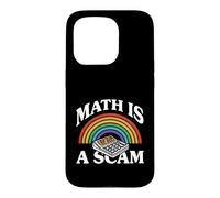 Carcasa para iPhone 15 Pro Math Is A Scam Retro Rainbow Exploding Calculator Sarcasm