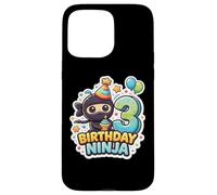 Carcasa para iPhone 15 Pro MAX 3 años cumpleaños Ninja Boys 3rd Tercera Fiesta Infantil