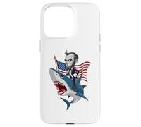 Carcasa para iPhone 15 Pro MAX Abraham Lincoln Riding A Shark - Gráfico patriótico del 4 de Julio