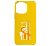 Carcasa para iPhone 15 Pro MAX ADHD Awareness Bandera Americana Cinta Naranja
