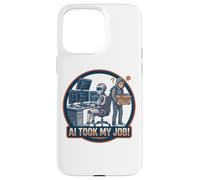 Carcasa para iPhone 15 Pro MAX AI tomó mi Trabajo Programador Divertido Robot Humor