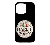 Carcasa para iPhone 15 Pro MAX Ajo sobre Todo Divertido Amante De La Comida Italiana Humor