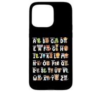 Carcasa para iPhone 15 Pro MAX Alfabeto Animales ABC Letras Jardín de Infantes Niño Niñas Maestro