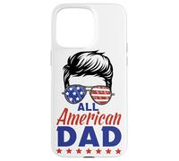 Carcasa para iPhone 15 Pro MAX All American Dad Sunglasses USA Flag 4th of July