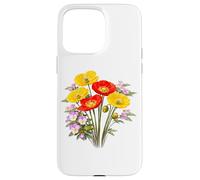 Carcasa para iPhone 15 Pro MAX Amapolas Rojas y Amarillas y Pensamientos Full Bloom Shapes Mania