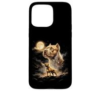 Carcasa para iPhone 15 Pro MAX American Bully Howling to The Moon Meme 90s Gráfico Animal