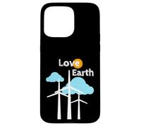 Carcasa para iPhone 15 Pro MAX Amor Tierra Cambio climático Energía renovable Energía eólica