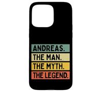 Carcasa para iPhone 15 Pro MAX Andreas The Man The Myth The Legend - Cita Personalizada Divertida