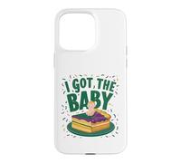 Carcasa para iPhone 15 Pro MAX Anuncio de Embarazo I Got The Baby Revelar Mardi Gras