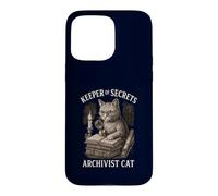 Carcasa para iPhone 15 Pro MAX Archivero Cat Keeper of Secrets, Amante de los Libros Antiguos
