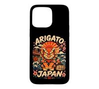 Carcasa para iPhone 15 Pro MAX Arigato Japón Shisa Lion Viaje Souvenir Cultura Japonesa