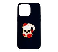Carcasa para iPhone 15 Pro MAX Arte de Cartas de Juego de póquer de Rosas de Calavera de Cuatro ases