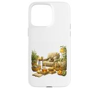 Carcasa para iPhone 15 Pro MAX Arte de retiro de Gatos en casa Verde Acogedor