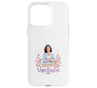 Carcasa para iPhone 15 Pro MAX Arte Floral de Fuerza de Mujer irrompible empoderada