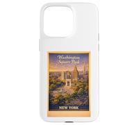 Carcasa para iPhone 15 Pro MAX Arte Retro de Viaje aéreo de la Ciudad de Nueva York Washington Square Park