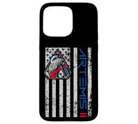 Carcasa para iPhone 15 Pro MAX Artemis II Patch USA Bandera Retorno a la Luna Patriotica