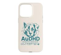 Carcasa para iPhone 15 Pro MAX AuDHD Autismo Y TDAH Perro Gato Ambos