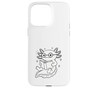 Carcasa para iPhone 15 Pro MAX Axolotl Gracioso Leyendo Libro Ratón de Biblioteca Nerd