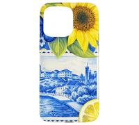 Carcasa para iPhone 15 Pro MAX Azul Coastal Collage Girasol Verano Floral Patrón