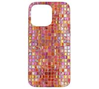 Carcasa para iPhone 15 Pro MAX Azulejos de Mosaico de Vidrio Italiano Sicilia Rosa Naranja Preppy