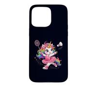 Carcasa para iPhone 15 Pro MAX Bádminton Unicornio Arco Iris Kawaii Girls Shuttle