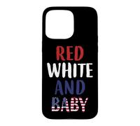 Carcasa para iPhone 15 Pro MAX Bandera Americana Bebé Rojo Blanco Azul Embarazo Mamá