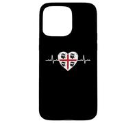 Carcasa para iPhone 15 Pro MAX Bandera de Cerdeña Heartbeat Four Moros Pride Design