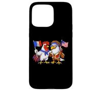 Carcasa para iPhone 15 Pro MAX Bandera de Francia y Estados Unidos Raíces