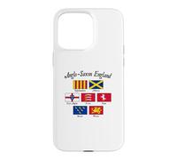 Carcasa para iPhone 15 Pro MAX Bandera de los reinos anglosajones de Inglaterra con Letras Negras