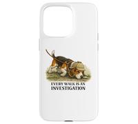 Carcasa para iPhone 15 Pro MAX Beagle: Cada Paseo es una investigación, Divertido Amante de los Perros