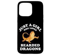 Carcasa para iPhone 15 Pro MAX Bearded Dragon Pet Lizard Reptile Animal Gift Black