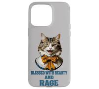 Carcasa para iPhone 15 Pro MAX Bendecida con Belleza y Furia, Sassy Cat Kitty