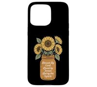 Carcasa para iPhone 15 Pro MAX Bendecido por Dios, Amado por Jesús, Girasol Bouquet Christian