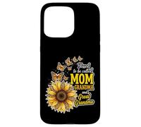 Carcasa para iPhone 15 Pro MAX Bendecidos de ser llamados Mamá y Abuela Sunflower Día de la Madre