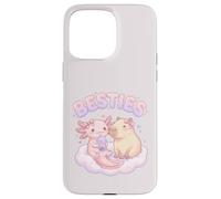 Carcasa para iPhone 15 Pro MAX Besties Axolotl Capybara Bubble Tea Lindo Kawaii Anime Animal