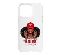 Carcasa para iPhone 15 Pro MAX Big Energy Aries Zodiac Afro Women Red Cap Black Girl Women