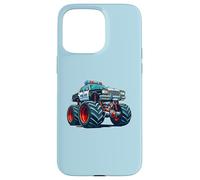 Carcasa para iPhone 15 Pro MAX Big Wheels Police Car Vehicle Kids Boys Monster Truck