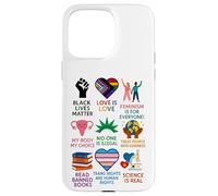 Carcasa para iPhone 15 Pro MAX BLM Human Rights Feminism Trans Science Books LGBTQ Kindness