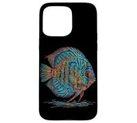 Carcasa para iPhone 15 Pro MAX Blue Discus Fish Acuario Fishkeeper