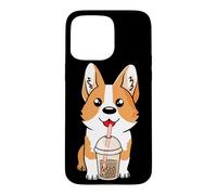 Carcasa para iPhone 15 Pro MAX Boba Milk Tea Corgi Dog Puppy Lover Kawaii Anime japonés