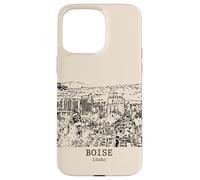 Carcasa para iPhone 15 Pro MAX Boise Idaho Vintage Horizonte Dibujo