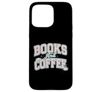Carcasa para iPhone 15 Pro MAX Books and Coffee Cozy Reader Typography Pastel Design