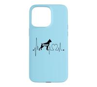 Carcasa para iPhone 15 Pro MAX Boxer Dog Heartbeat ECG Pulse Funny My Dogs Are My Cardio