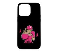 Carcasa para iPhone 15 Pro MAX Boxing Black African American Fight Breast Cancer Ribbon