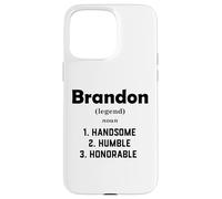 Carcasa para iPhone 15 Pro MAX Brandon Definición Guapo Humilde Honorable Disfraz Brandon